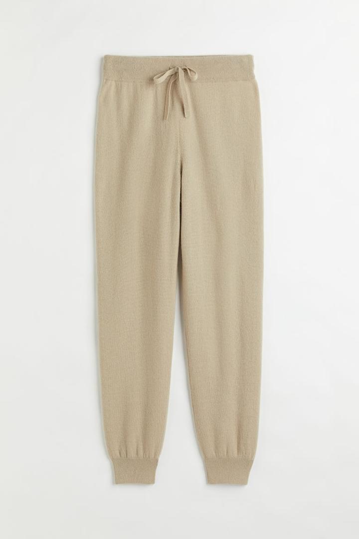 H & M - Fine-knit Cashmere Joggers - Beige