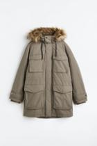 H & M - Water-repellent Padded Parka - Green