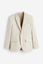 H & M - Slim Fit Linen Blazer - White