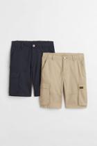 H & M - 2-pack Cargo Shorts - Beige