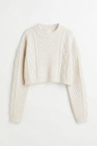 H & M - Cable-knit Sweater - Beige