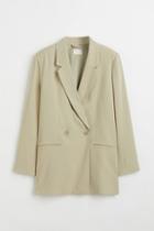 H & M - Double-breasted Jacket - Green