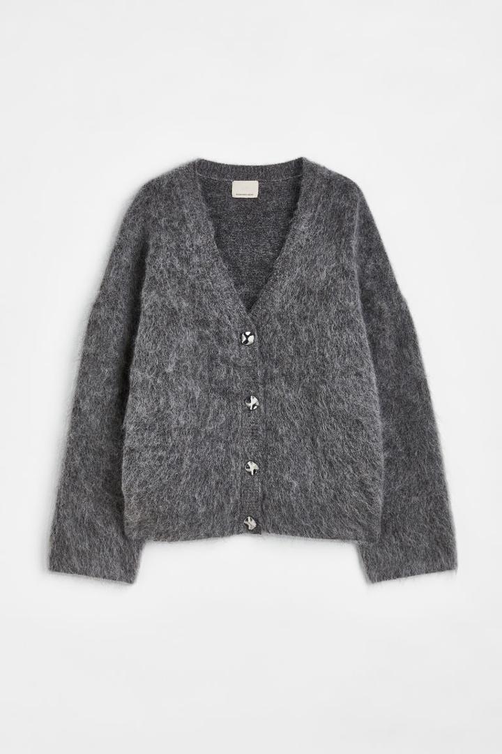 H & M - Mohair-blend Cardigan - Gray