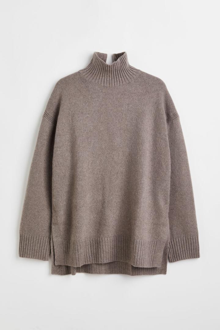 H & M - H & M+ Turtleneck Sweater - Gray