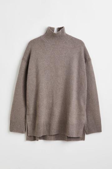 H & M - H & M+ Turtleneck Sweater - Gray