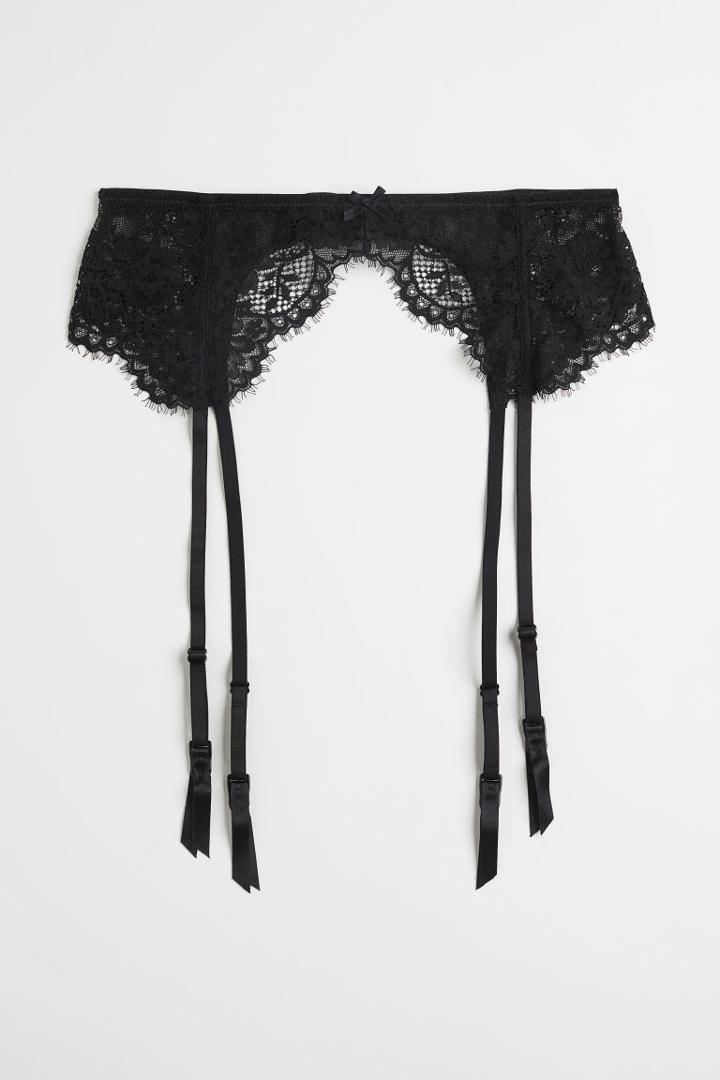 H & M - Lace Garter Belt - Black