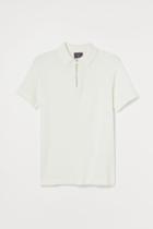 H & M - Muscle Fit Polo Shirt - White