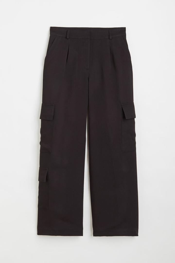 H & M - Twill Utility Pants - Black