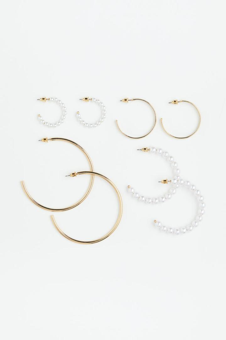 H & M - 4 Pairs Hoop Earrings - Gold
