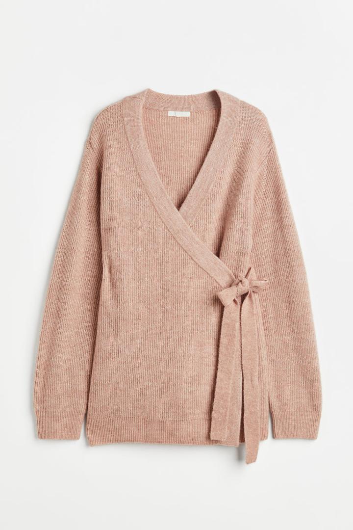 H & M - Mama Before & After Wrap-front Cardigan - Pink