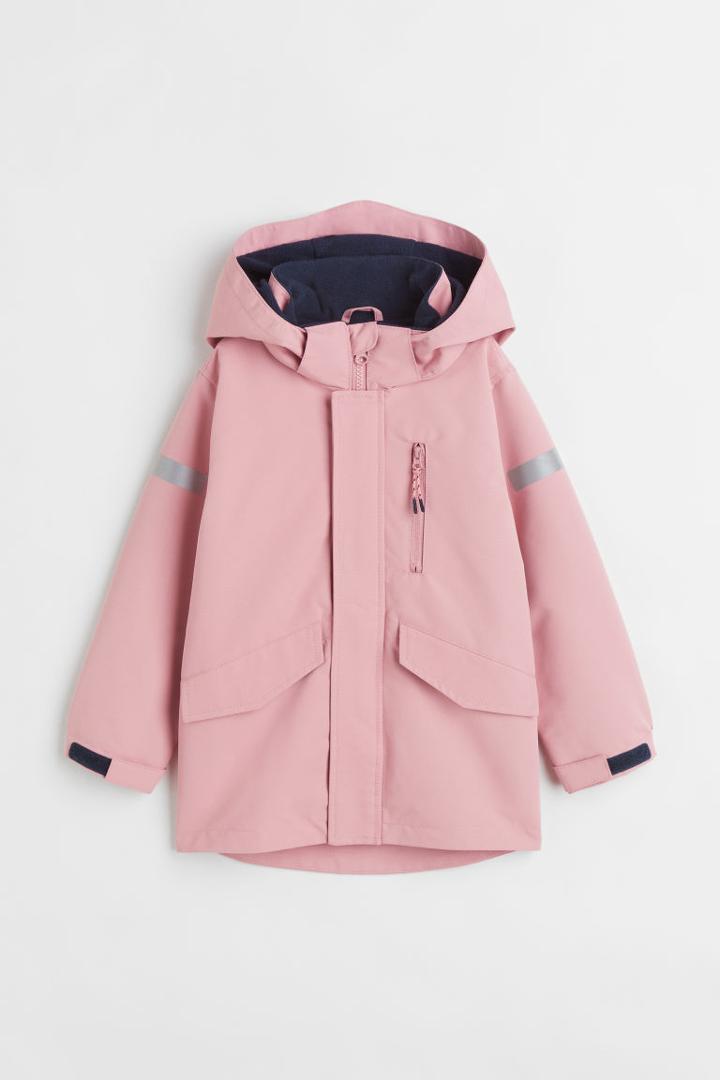 H & M - Cropped Zip-through Hoodie - Gray