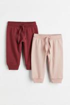 H & M - 2-pack Cotton Joggers - Pink