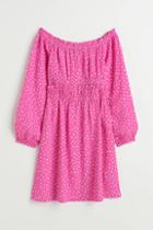 H & M - Off-the-shoulder Dress - Pink