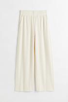 H & M - Wide-leg Terry Pants - White