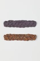 H & M - 2-pack Braided Headbands - Gray