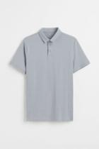 H & M - Slim Fit Polo Shirt - Gray