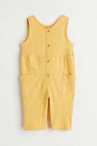 H & M - Patterned Cotton Romper Suit - Yellow
