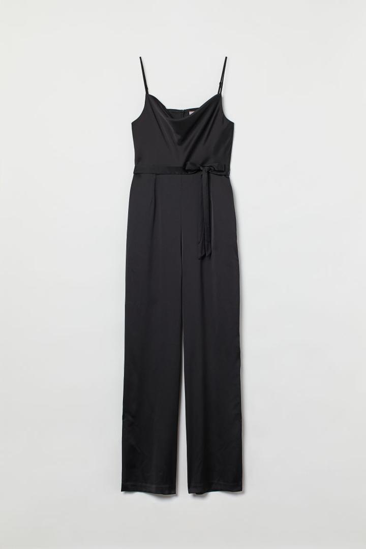 H & M - Satin Jumpsuit - Black