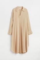 H & M - Lyocell-blend Shirt Dress - Beige