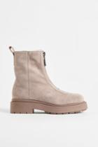 H & M - Faux Shearling-lined Leather Boots - Beige