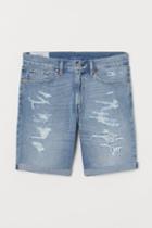 H & M - Regular Denim Shorts - Blue