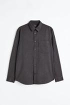H & M - Regular Fit Twill Shirt - Black