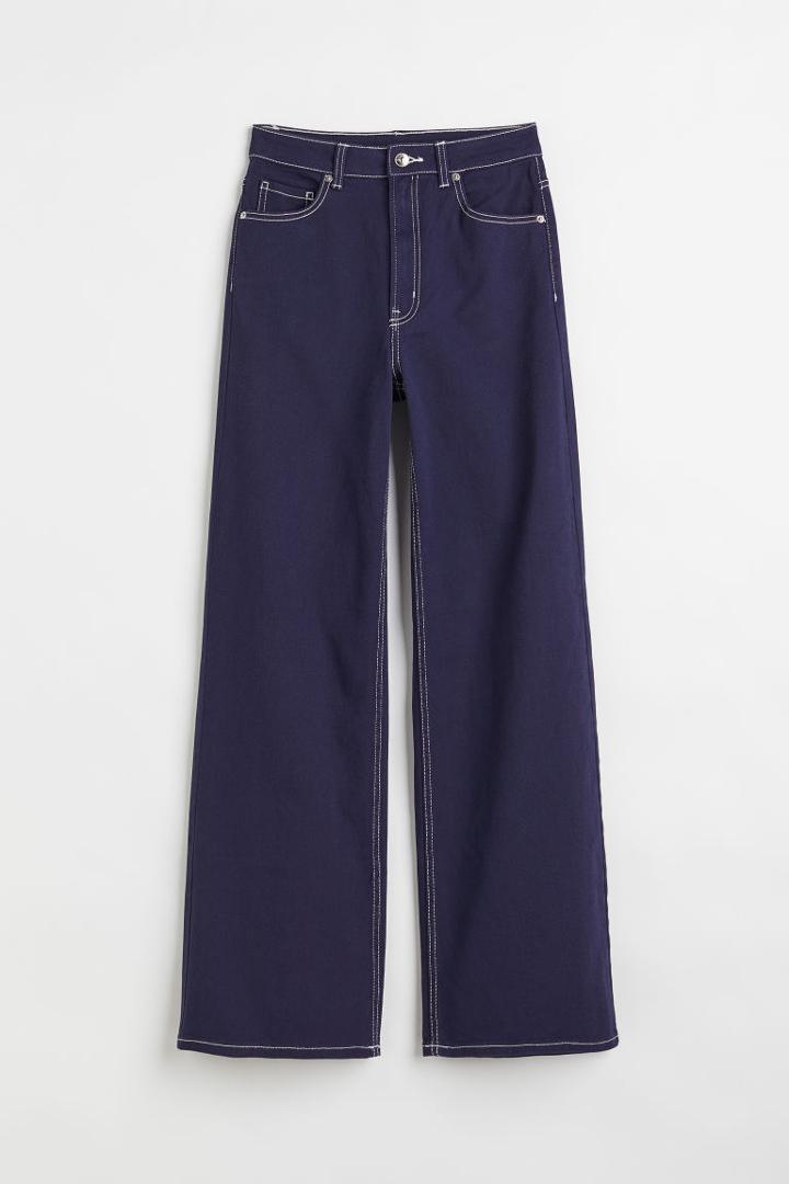 H & M - H & M+ Wide-leg Twill Pants - Blue