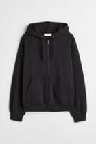 H & M - Oversized Fit Hooded Cotton Jacket - Black