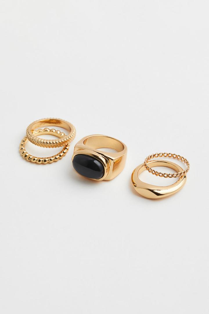 H & M - 5-pack Rings - Black