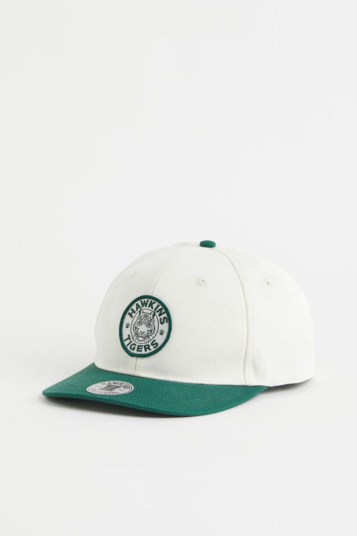 H & M - Appliqud Cotton Cap - White