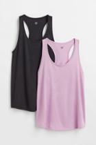 H & M - 2-pack Sports Tank Tops - Purple