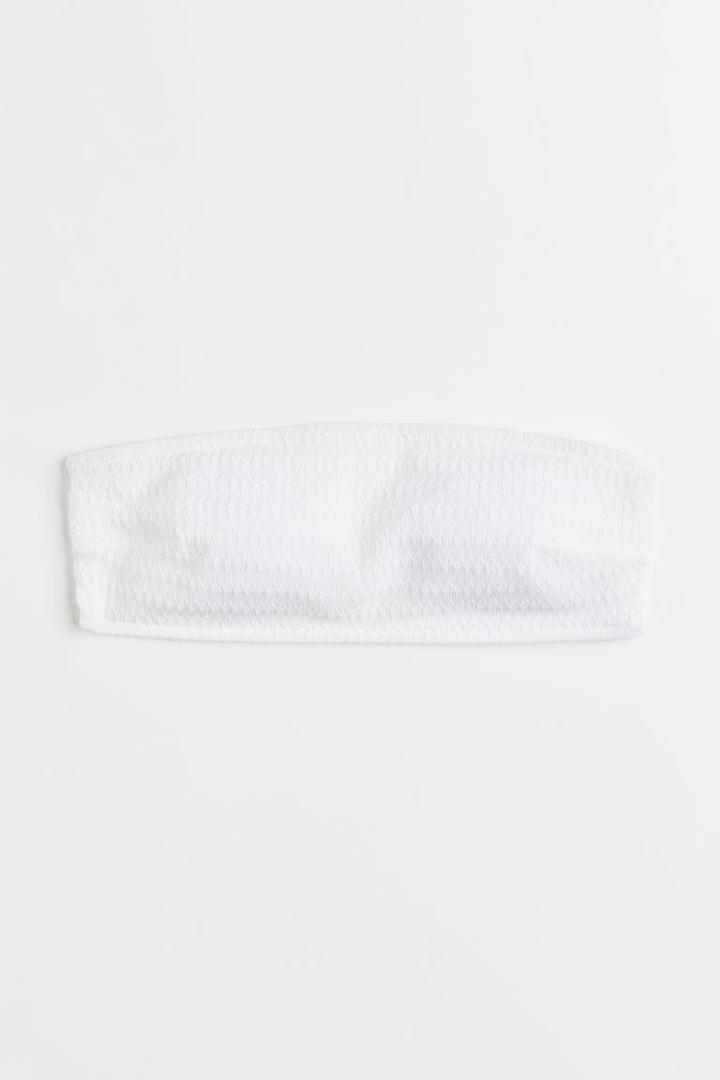 H & M - Padded Bandeau Bikini Top - White