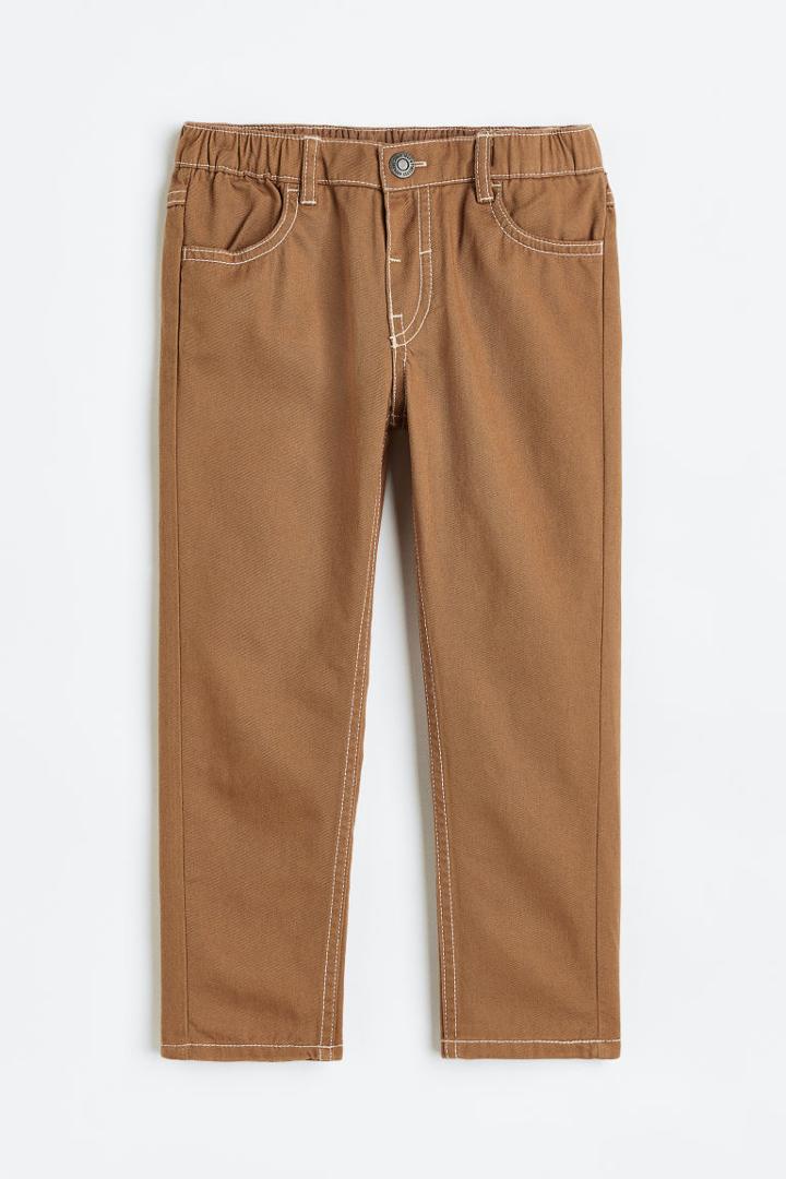 H & M - Relaxed Tapered Fit Pants - Beige