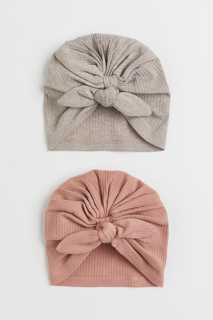 H & M - 2-pack Turbans - Pink