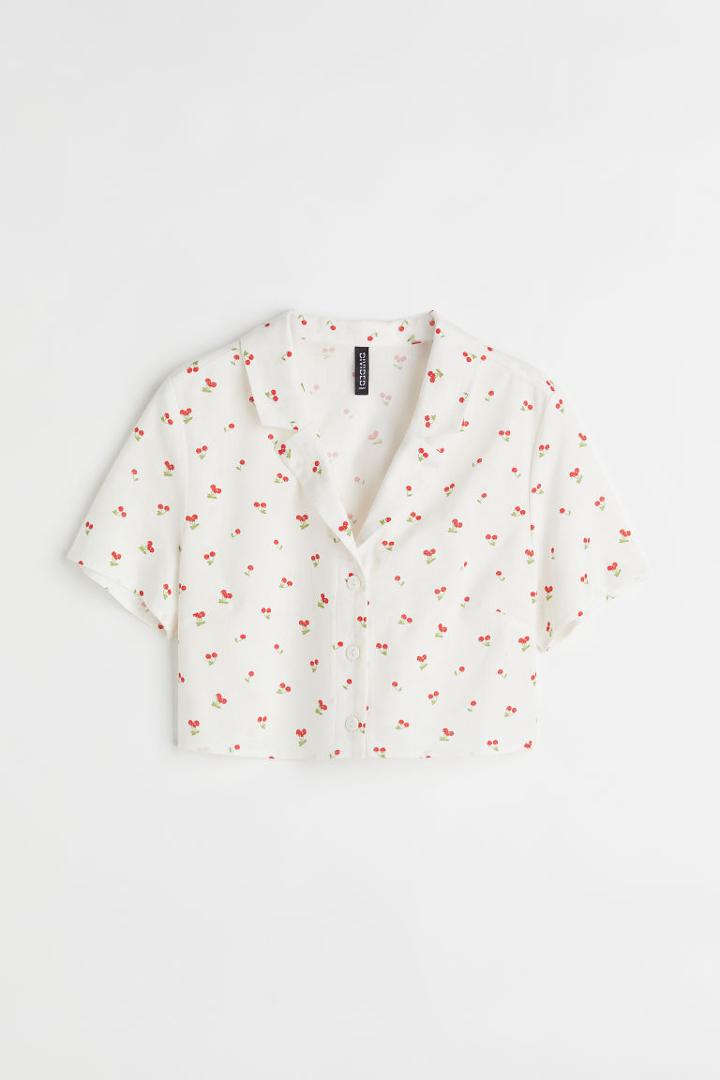 H & M - Crop Shirt - White