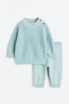H & M - 2-piece Knit Set - Turquoise