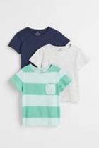 H & M - 3-pack Cotton T-shirts - Turquoise