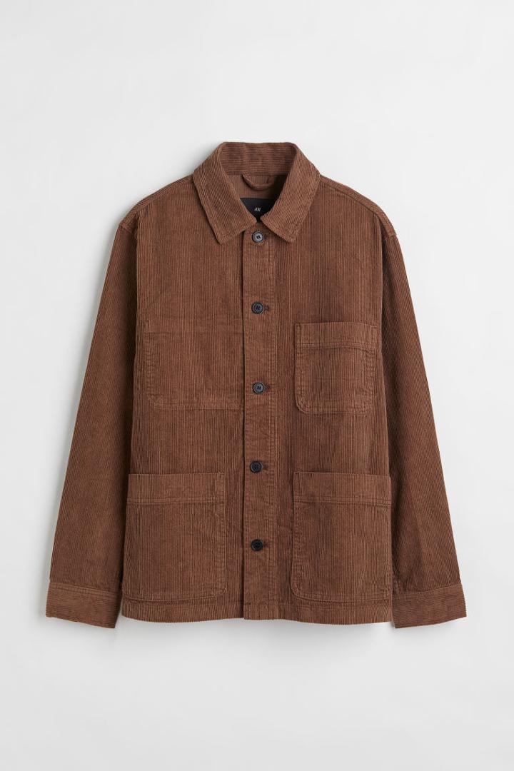 H & M - Corduroy Shirt Jacket - Beige