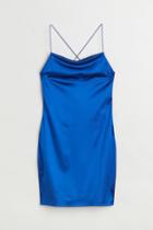 H & M - Open-backed Bodycon Dress - Blue