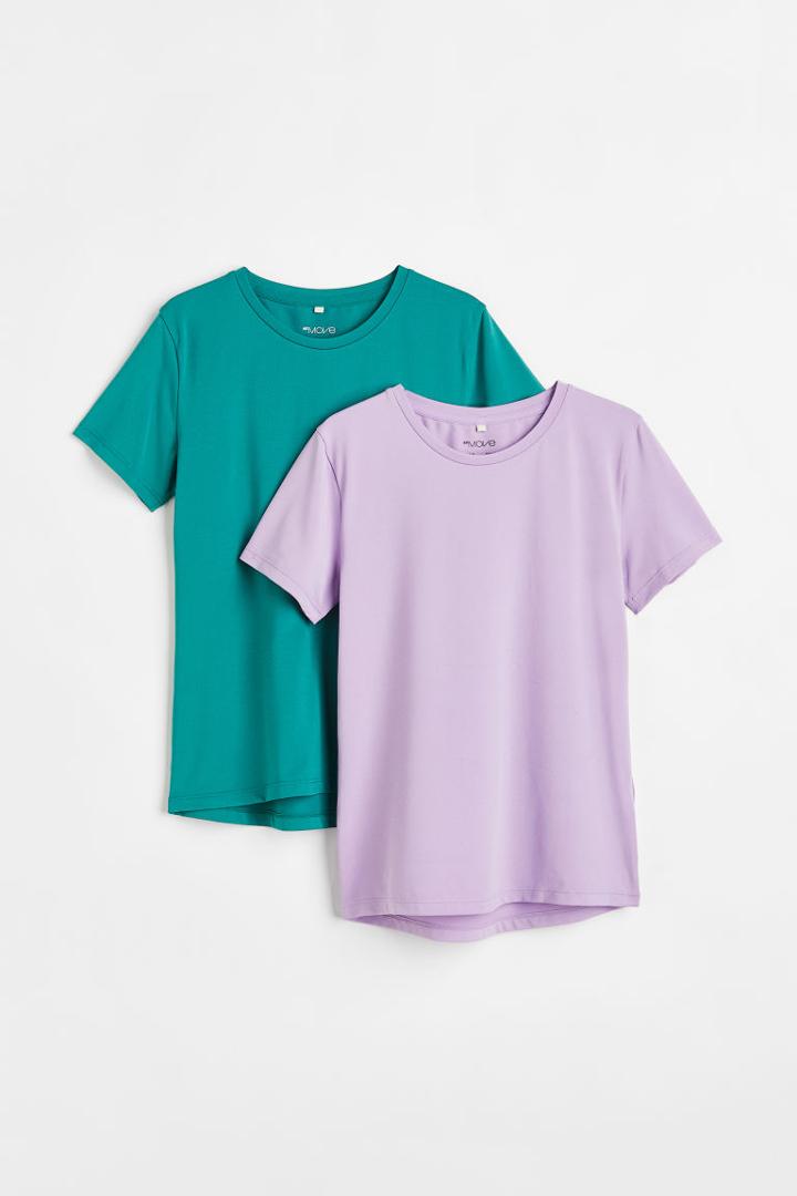 H & M - 2-pack Sports Tops - Purple
