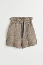 H & M - Quilted Outdoor Shorts - Beige