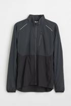 H & M - Regular Fit Water-repellent Running Jacket - Black