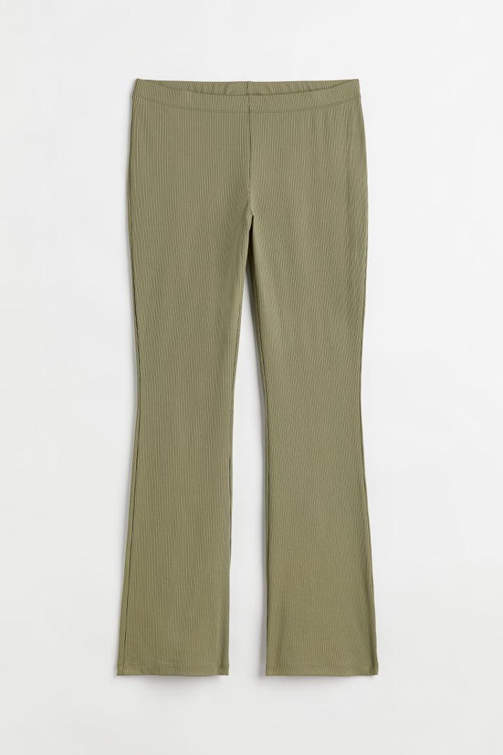 H & M - H & M+ Ribbed Jazz Pants - Green