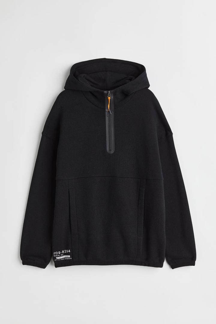 H & M - Half-zip Hoodie - Black