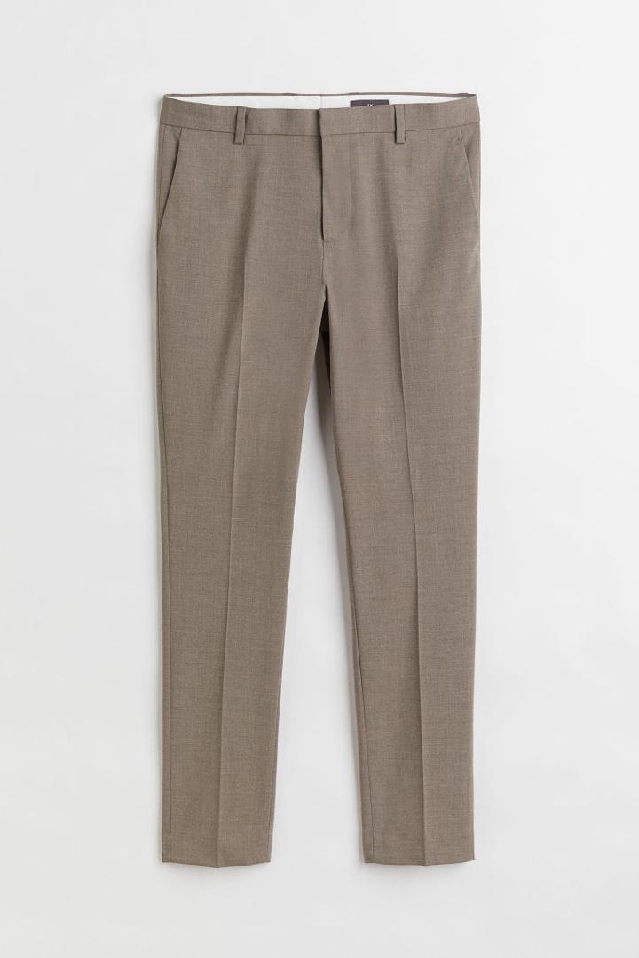 H & M - Skinny Fit Suit Pants - Brown