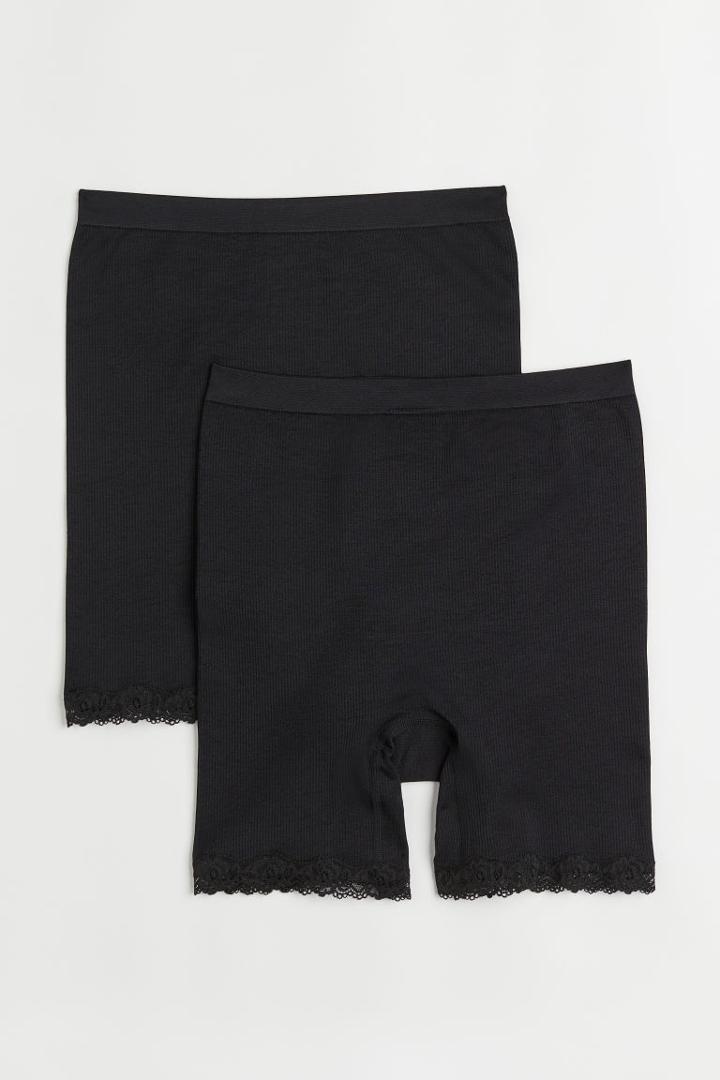 H & M - Mama 2-pack Seamless Biker Shorts - Black