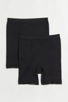 H & M - Mama 2-pack Seamless Biker Shorts - Black
