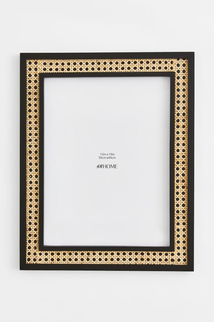 H & M - Wood And Rattan Frame - Black