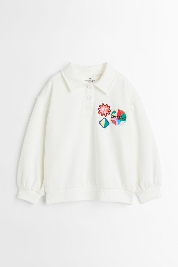 H & M - Oversized Sweatshirt - White