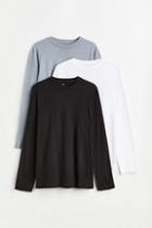 H & M - 3-pack Regular Fit Jersey Shirts - Black